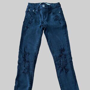 TRACTR RIPPED BLACK JEANS KIDS SIZE 10